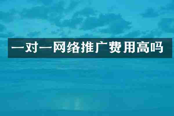 一对一网络推广费用高吗