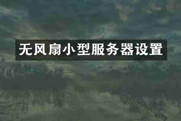 无风扇小型服务器设置