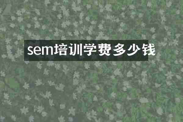 sem培训学费多少钱