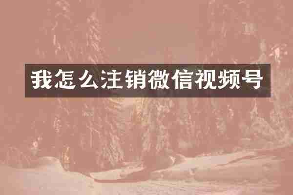 我怎么注销微信视频号
