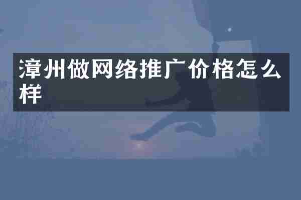 漳州做网络推广价格怎么样