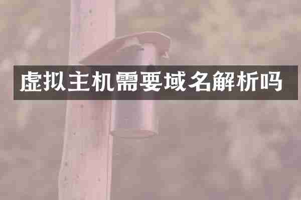 虚拟主机需要域名解析吗