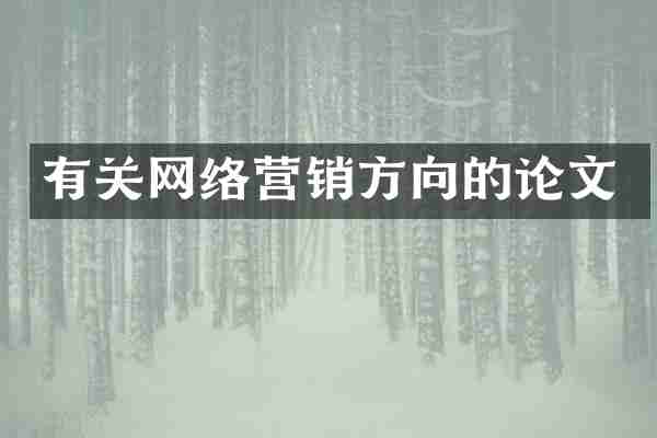 有关网络营销方向的论文