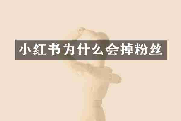 小红书为什么会掉粉丝
