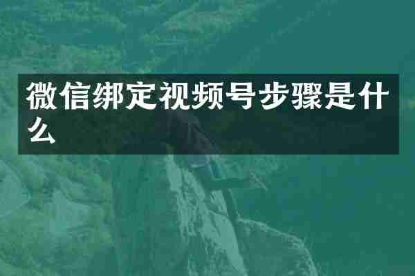 微信绑定视频号步骤是什么