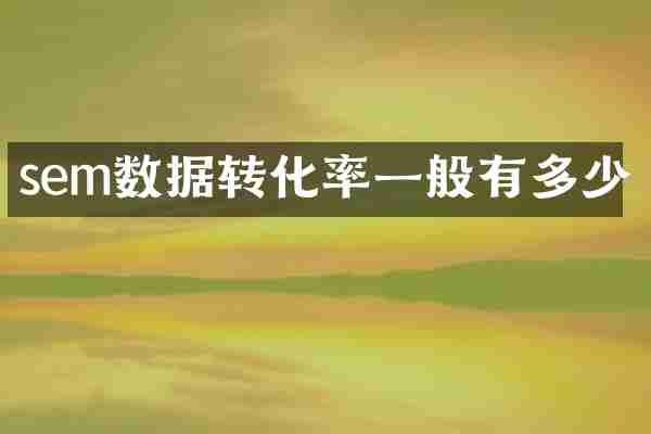 sem数据转化率一般有多少