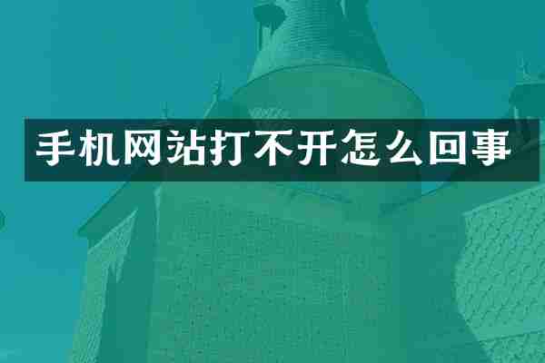 手机网站打不开怎么回事