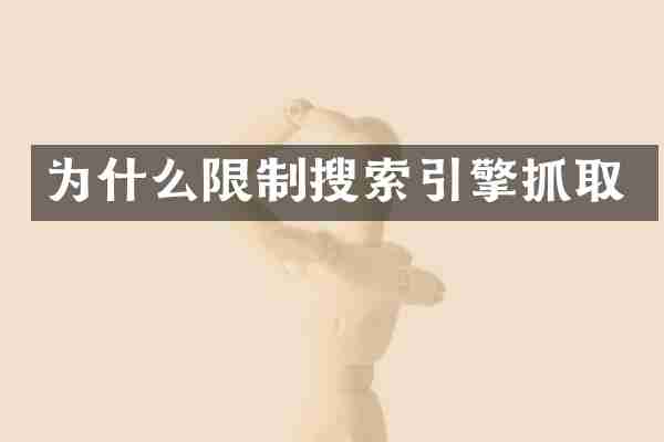 为什么限制搜索引擎抓取