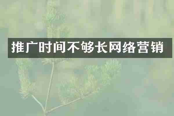 推广时间不够长网络营销