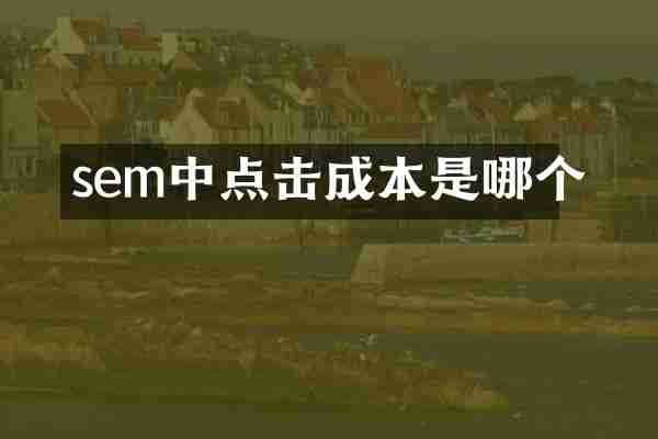 sem中点击成本是哪个