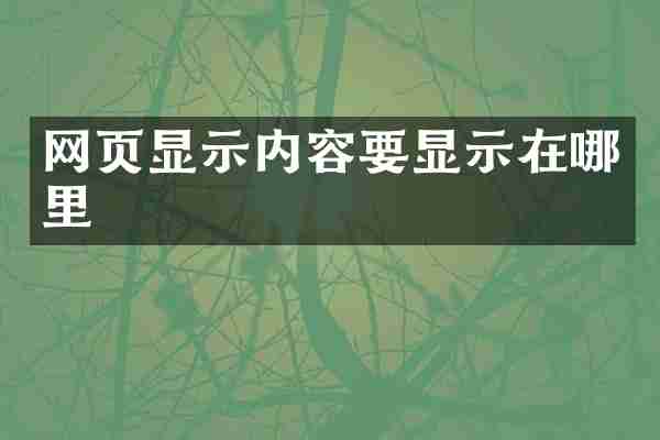 网页显示内容要显示在哪里