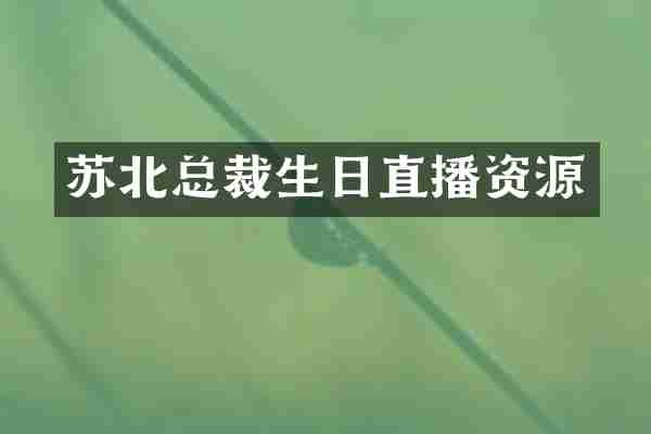 苏北总裁生日直播资源