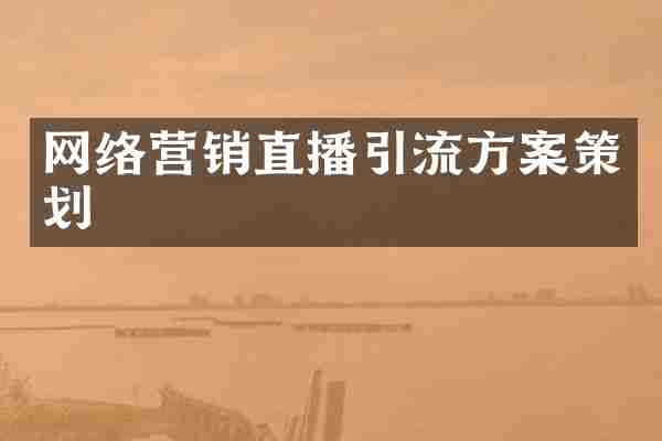 网络营销直播引流方案策划