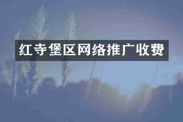 红寺堡区网络推广收费