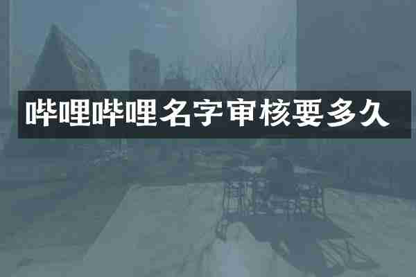 哔哩哔哩名字审核要多久