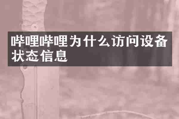 哔哩哔哩为什么访问设备状态信息