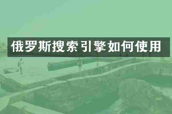 俄罗斯搜索引擎如何使用