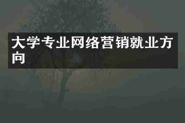 大学专业网络营销就业方向