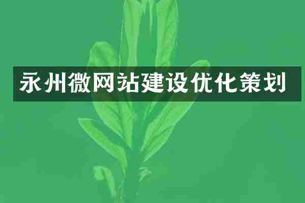 永州微网站建设优化策划