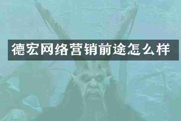 德宏网络营销前途怎么样