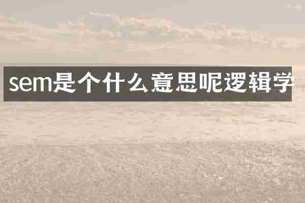 sem是个什么意思呢逻辑学