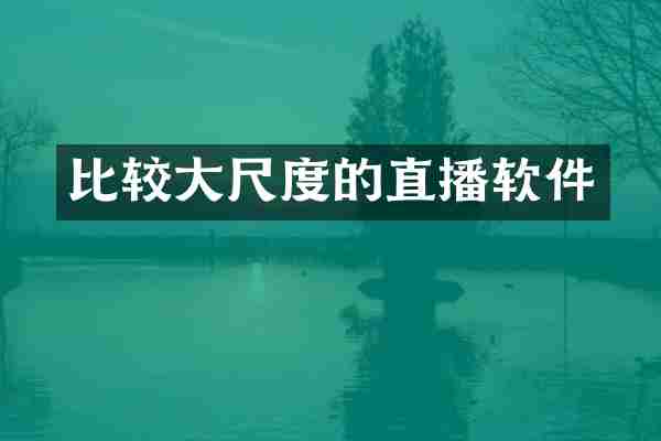 比较大尺度的直播软件