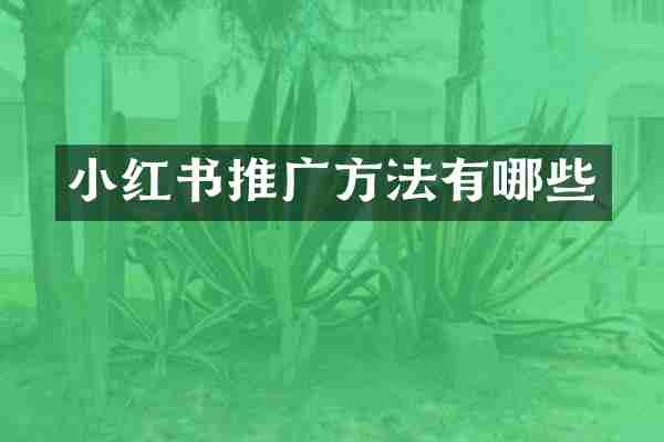 小红书推广方法有哪些