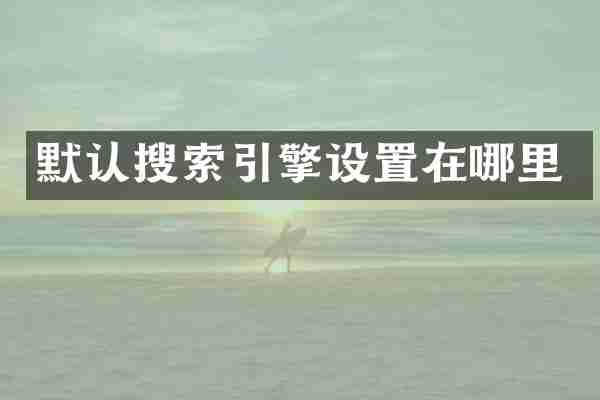 默认搜索引擎设置在哪里