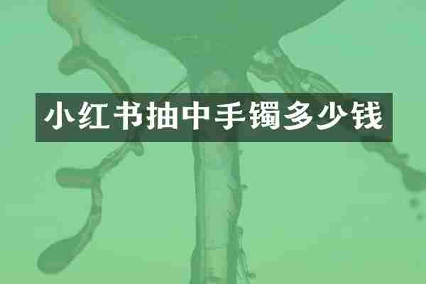 小红书抽中手镯多少钱