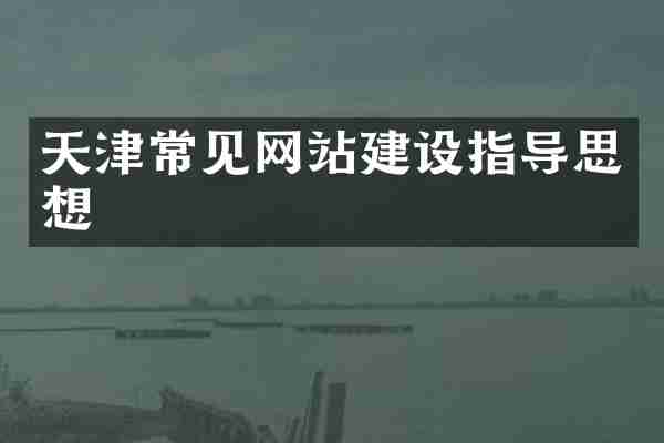 天津常见网站建设指导思想