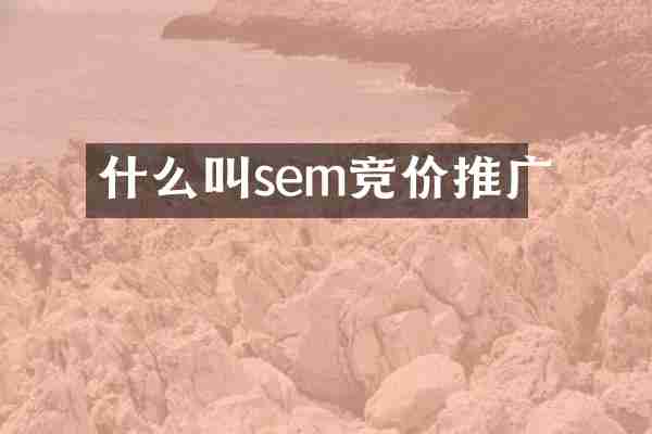 什么叫sem竞价推广