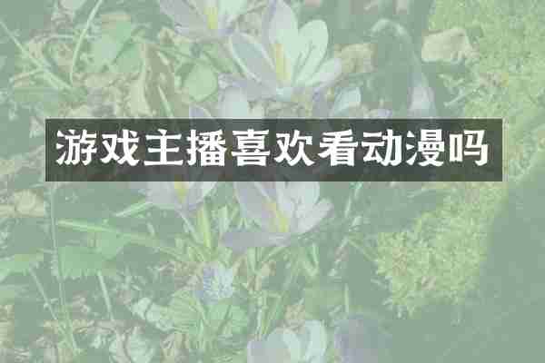 游戏主播喜欢看动漫吗