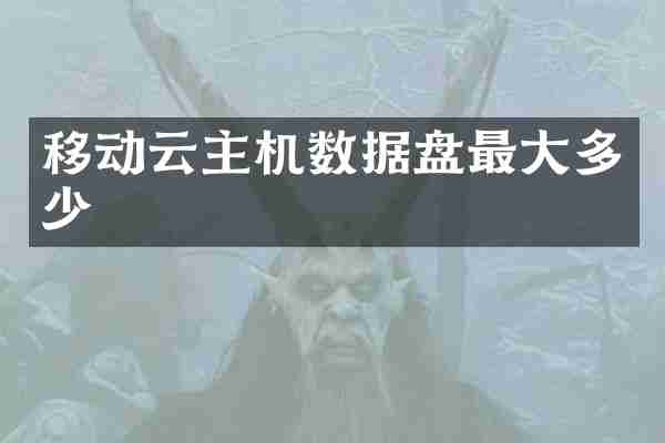 移动云主机数据盘最大多少