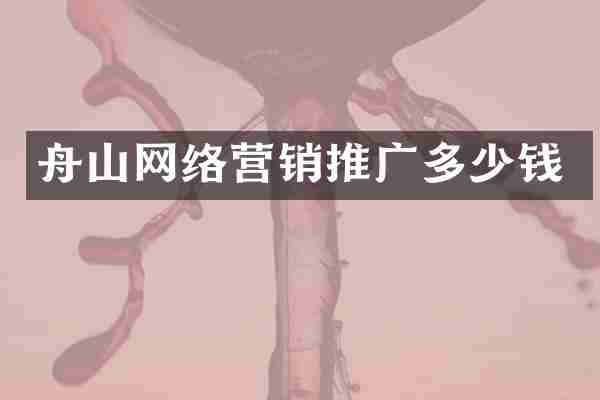 舟山网络营销推广多少钱