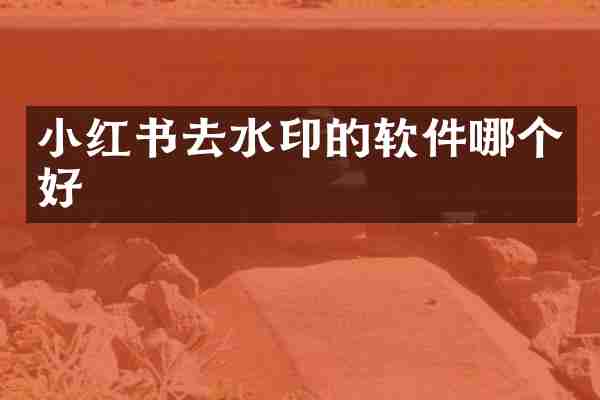 小红书去水印的软件哪个好