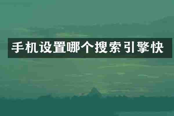 手机设置哪个搜索引擎快