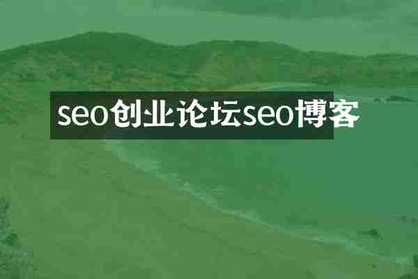 seo创业论坛seo博客