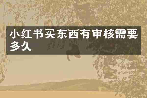 小红书买东西有审核需要多久