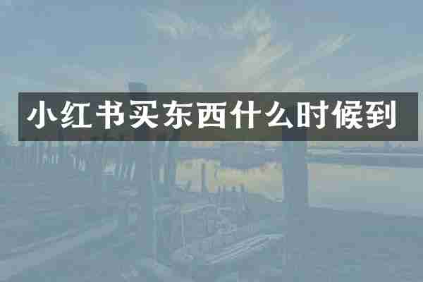 小红书买东西什么时候到