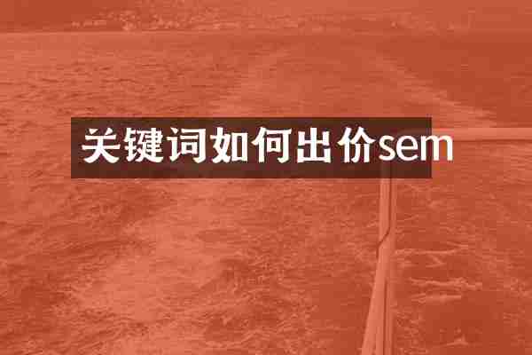 关键词如何出价sem