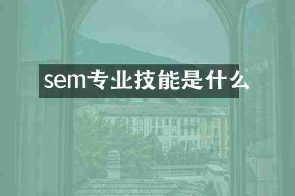 sem专业技能是什么