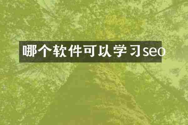 哪个软件可以学习seo