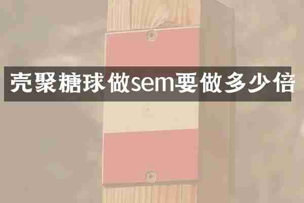 壳聚糖球做sem要做多少倍