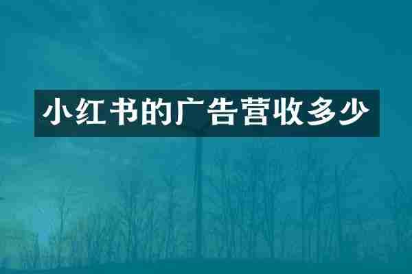 小红书的广告营收多少