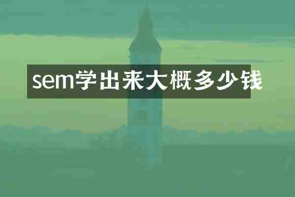 sem学出来大概多少钱