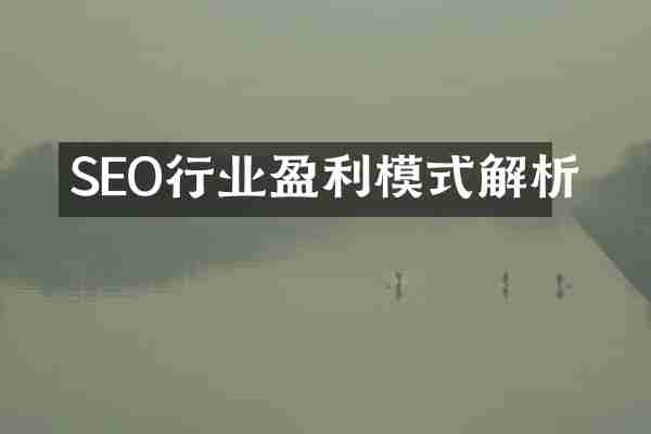 SEO行业盈利模式解析