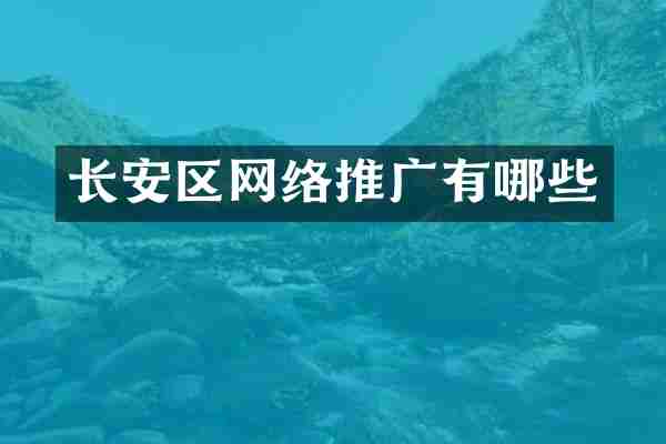 长安区网络推广有哪些