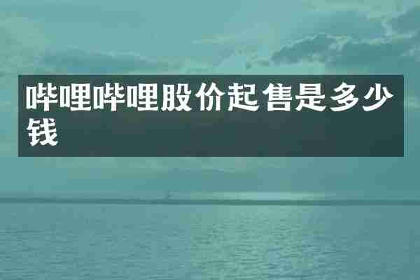 哔哩哔哩股价起售是多少钱