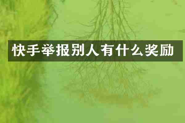快手举报别人有什么奖励