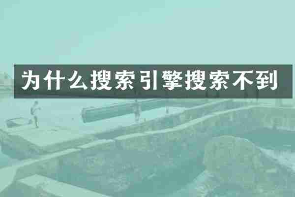为什么搜索引擎搜索不到